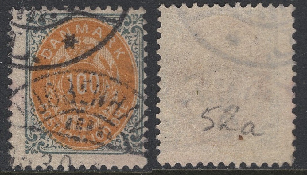 Denmark Stamp – Used – #52A Inverted Frame – SCV = $52.50