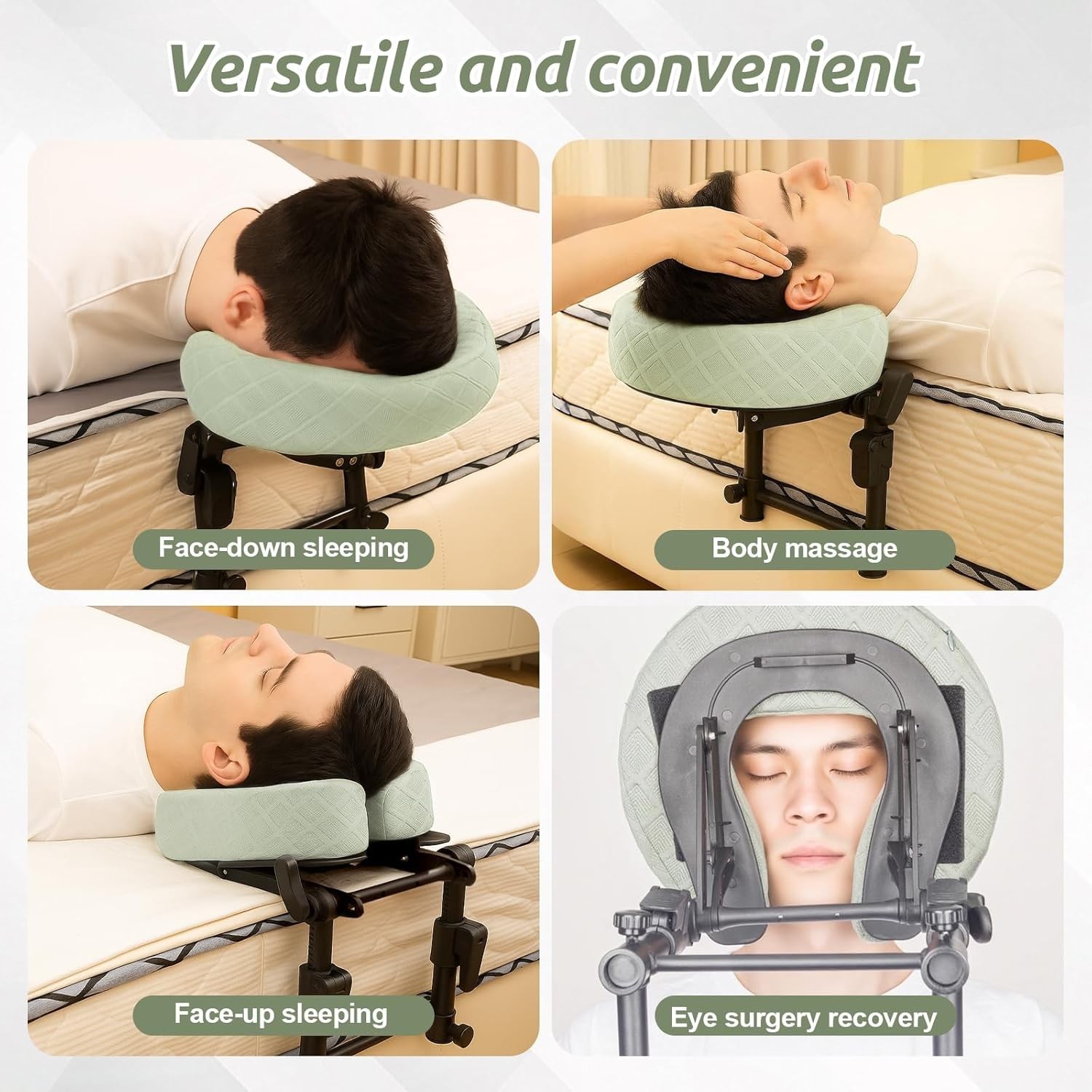 Massage Headrest for Bed, Adjustable Massage Face Cradle at Home