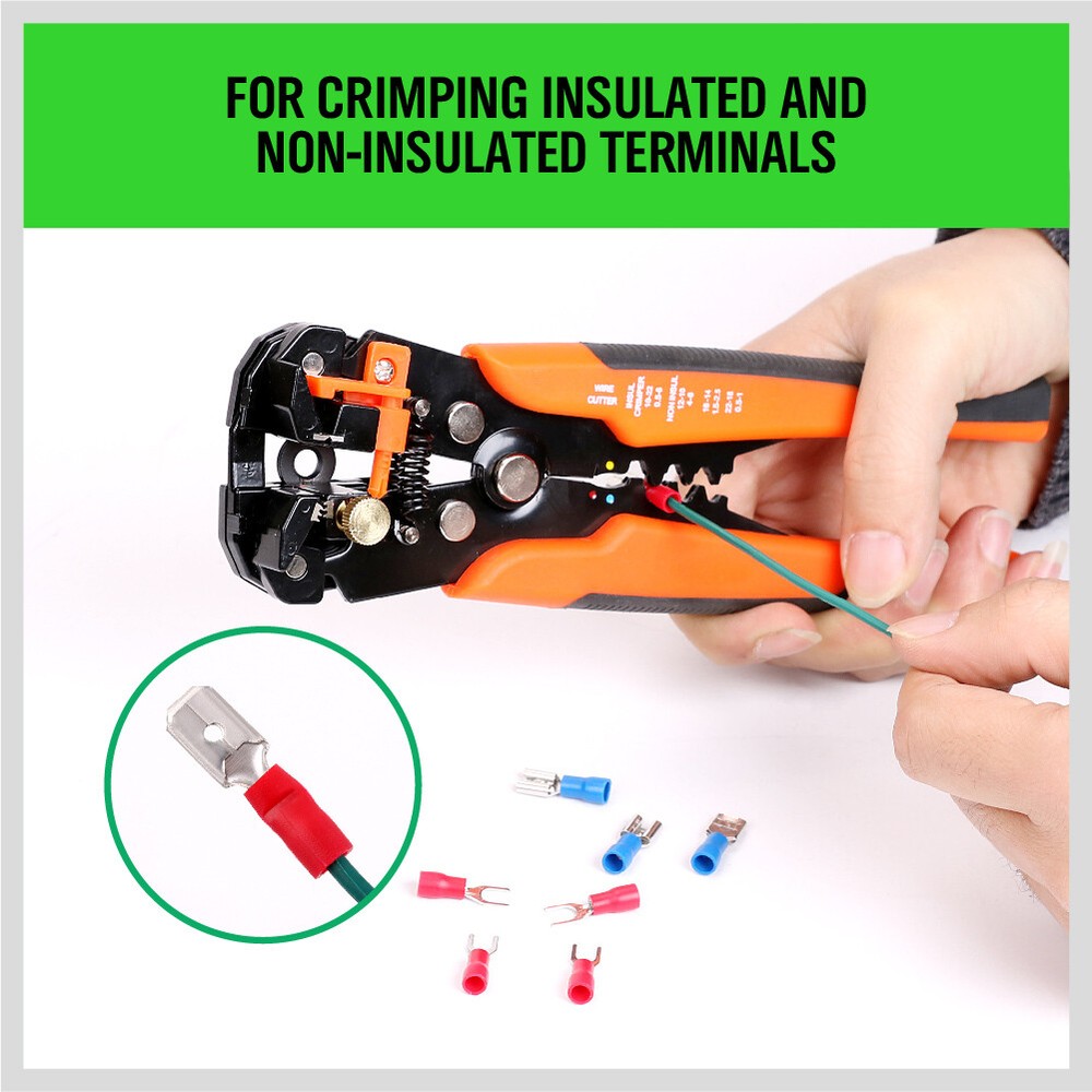8" Self-Adjusting Insulation Wire Stripper cutter crimper Terminal Tool Pliers