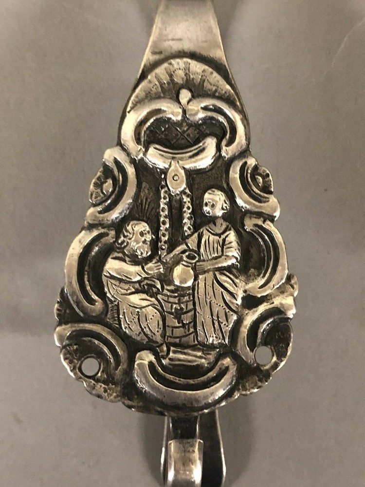 Antique Dutch Coin Silver Large Chatelaine Hook 3 3/4"