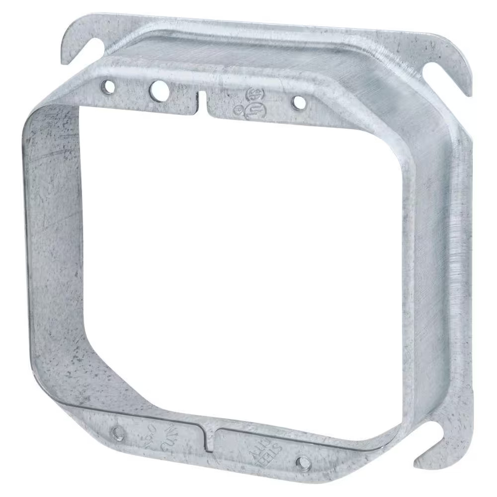 1-1/4 in. Raised 4 in. Square Double Gang Mud Ring
