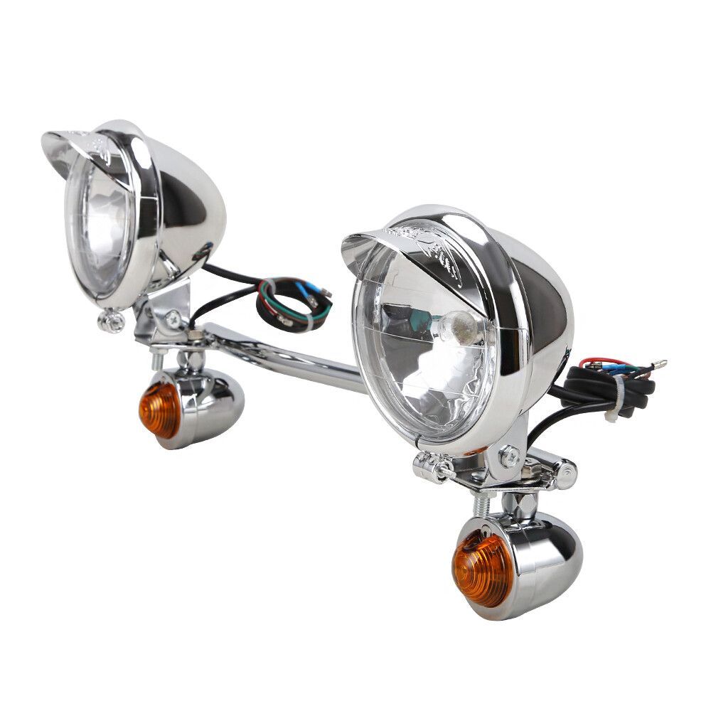 Passing Bar Mount Bracket Spot Light For Harley Heritage Softail Classic FLSTC
