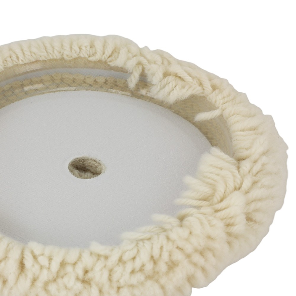 7 Inch Wool Polishing Sponge Pad Hook Loop for Buffer Compound Backing Plate