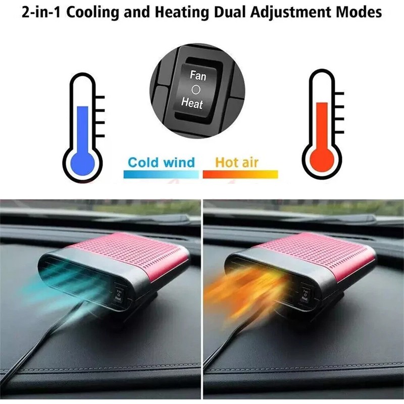 1200W Car Heater Portable Electric Heating Fan Defogger Defroster Demister