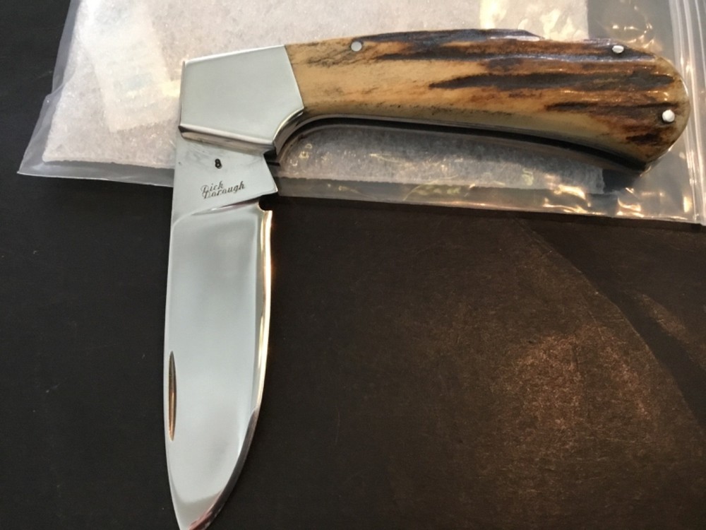 Custom Dick Dorough Premium Stag Lockback like Slipjoint Folder Folding Knife
