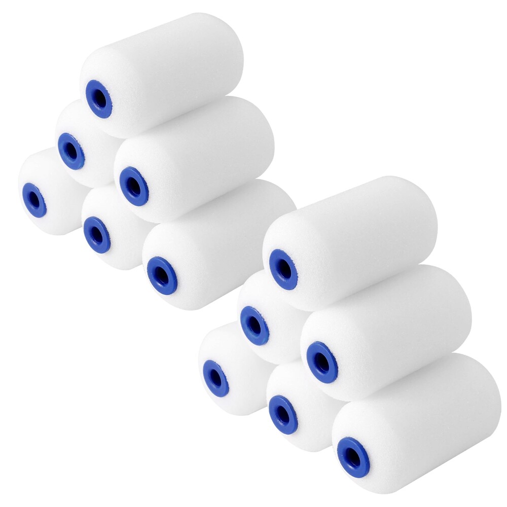 WORKPRO Small Paint Roller 2.5 inch 12-Pack Mini Foam Paint Roller Covers