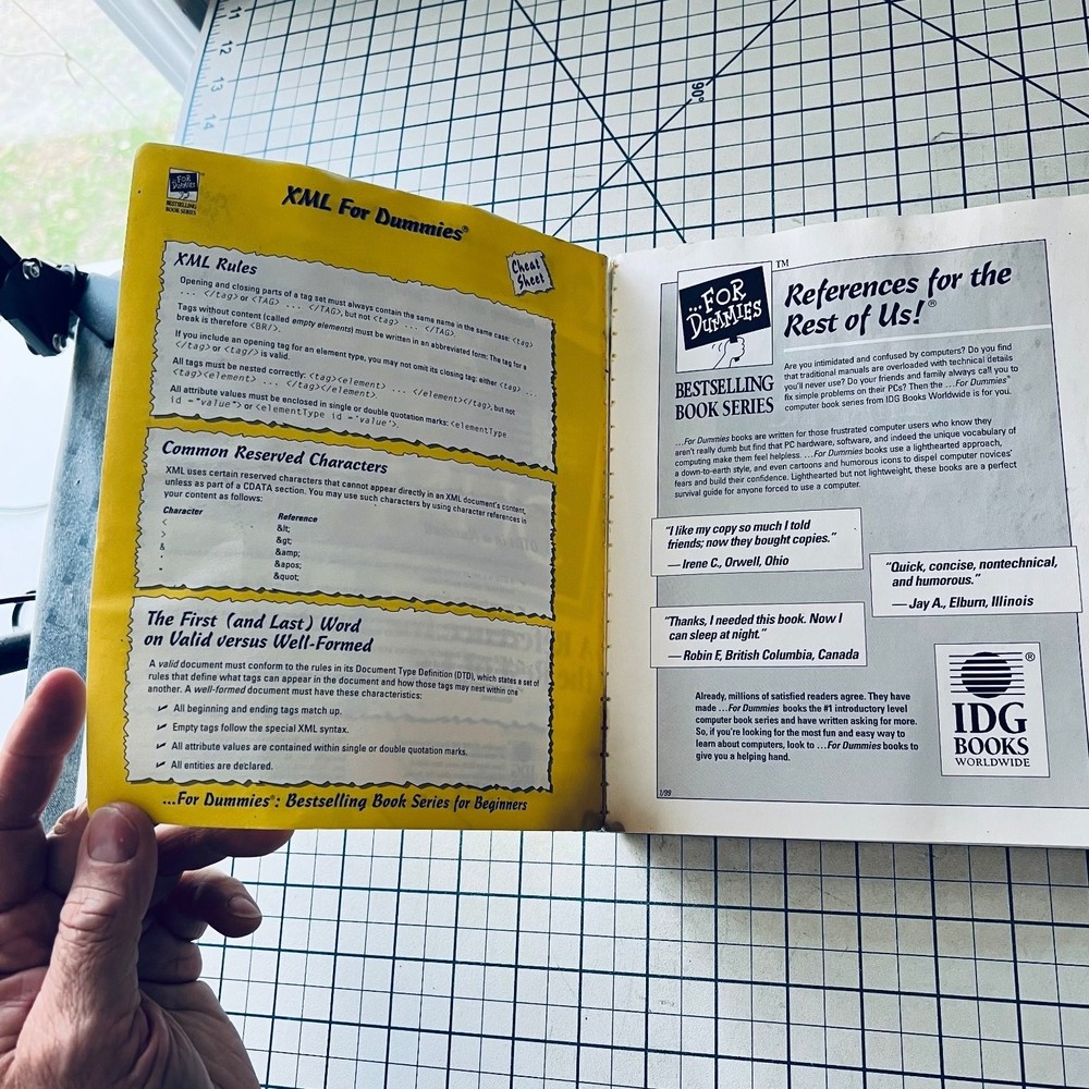 XML For Dummies Reference Guide 1997 with CD-ROM IDG Websites Vintage Computing