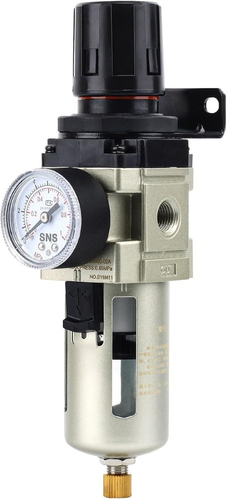 High-Performance Air Filter Regulator with Semi-Auto Drain and Mounting Bracket