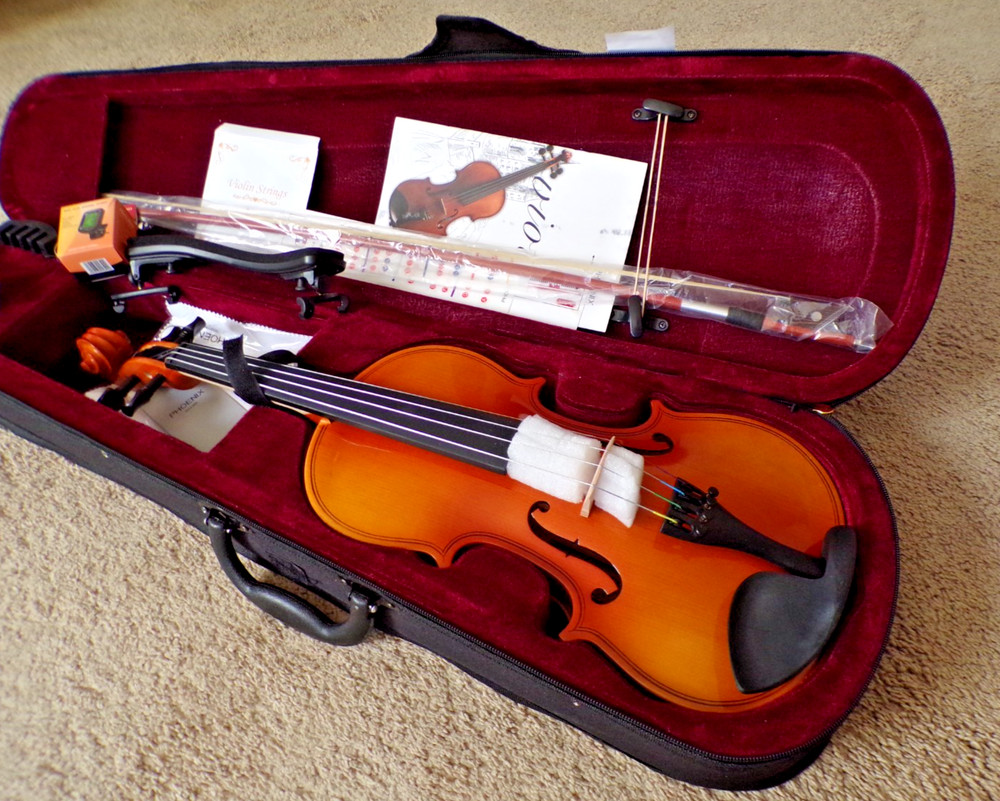 PHOENIX Violin Kit for Beginners 4/4, Full Set with Case @dS
