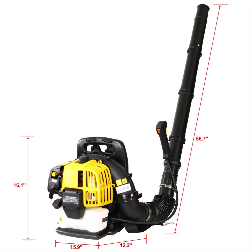 Backpack Leaf Blower 52cc 2-Cycle Gas Leaf Blower 530 CFM Cordless Handheld