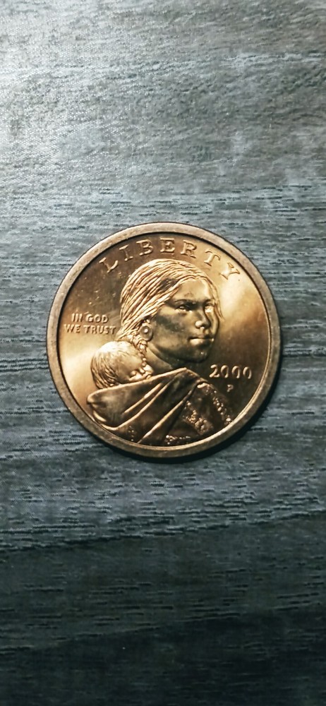 2000-P Sacagawea Dollar "Wounded Eagle" Error Coin. "Nice Toning Obverse"