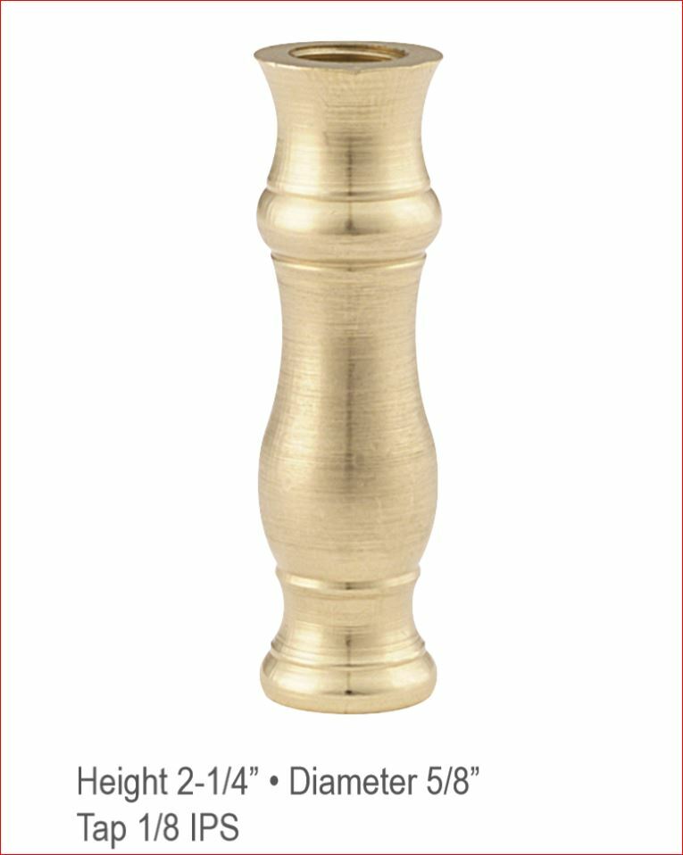 NEW- 2-1/4" Raw solid brass coupling Tap 1/8IPS  Lamp parts