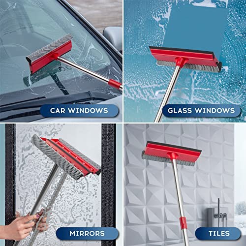 Window Squeegee, 2-in-1 Window Cleaner with 55" Multi-Section Squeegee