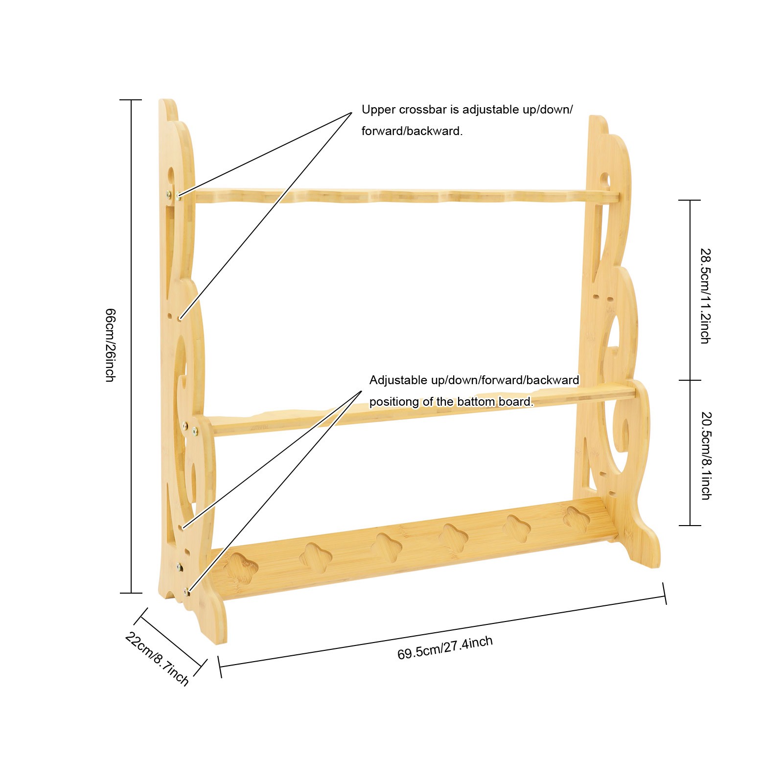 Adjustable 6-Hole Vertical Sword Display Stand - Elegant Bamboo Holder