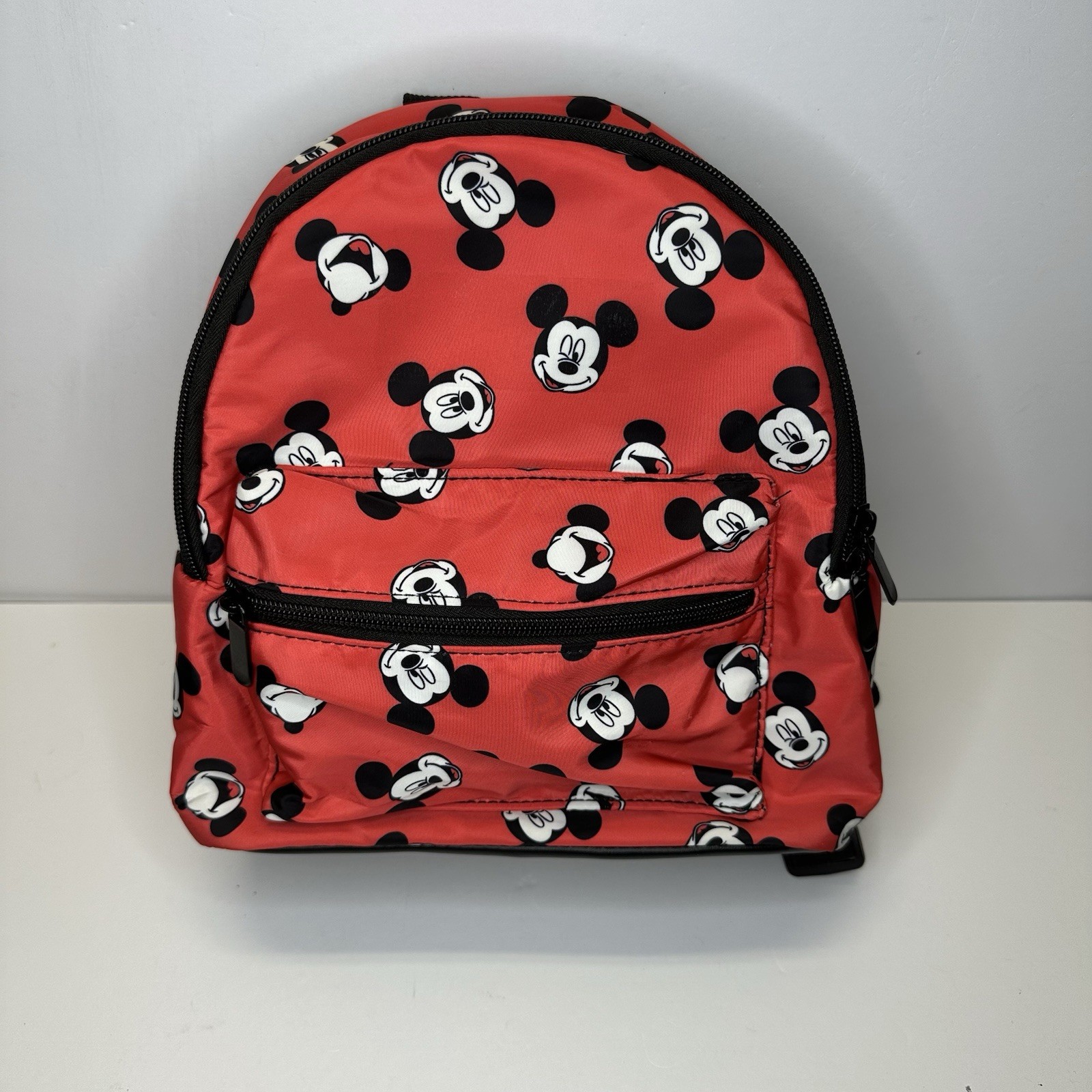 Disney Mickey Mouse All over Print Red+Black Small Backpack Bioworld 11 inch