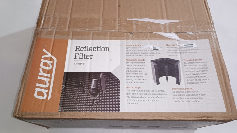 Auray RF-5P-B Reflection Filter Lightweight Portable Sound Isolation