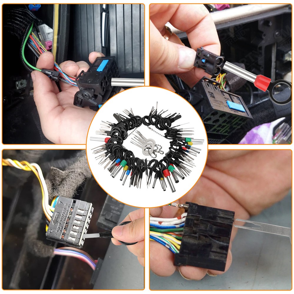 100pcs Pin Ejector Wire Kit Extractor Connector Puller Car Terminal Removal Tool