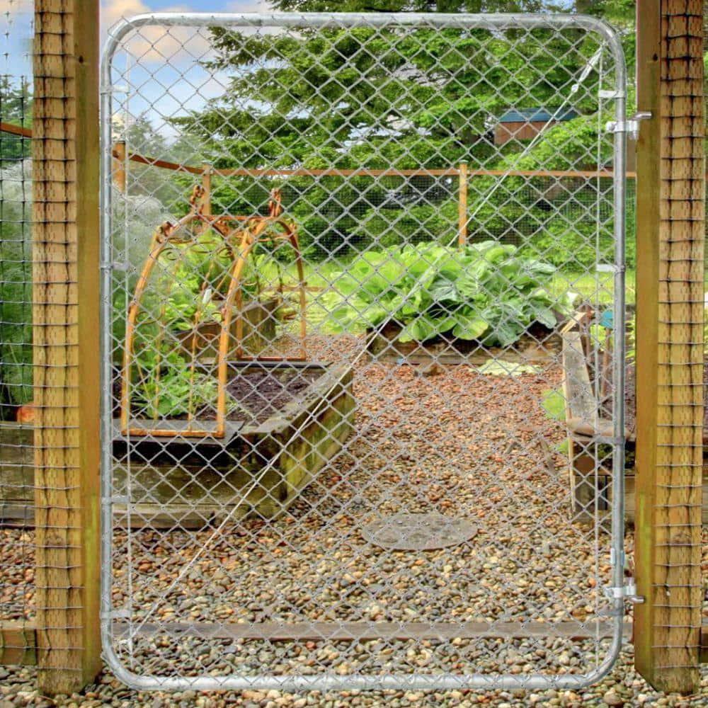 6ft X 4ft Adjustable Single Walk-Through Chain Link Fence Gate Galvanized Metal