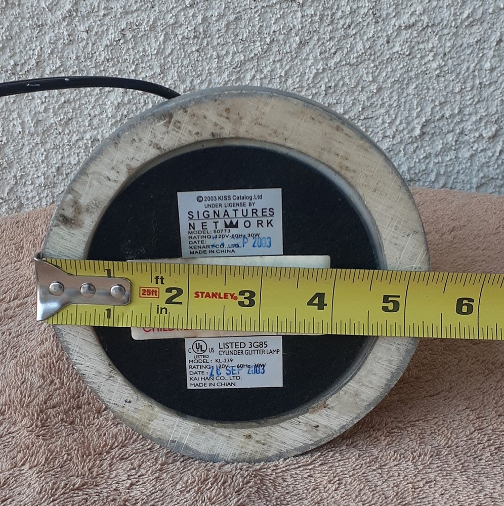 KISS BAND LAVA LAMP BASE SIGNIATURES NETWORK 2003 REPLACEMENT PART LIGHT WORKS