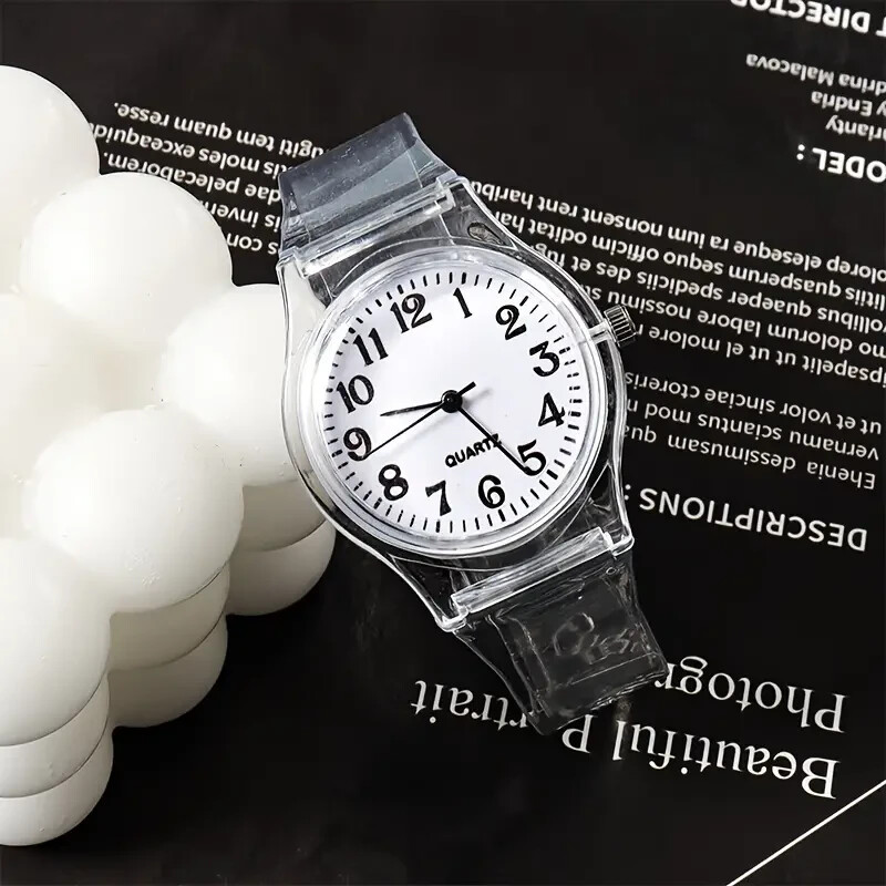 Stylish Digital Watch Transparent Pointer Display Electronic Movement Casual