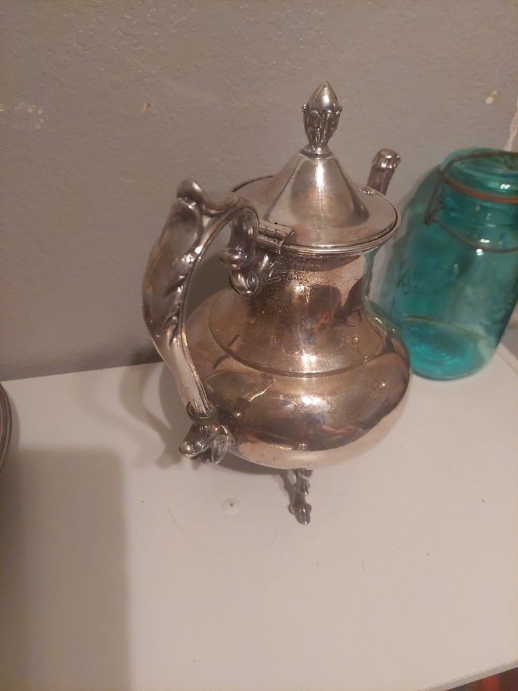 Vintage Silver over Cooper Tea pitcher