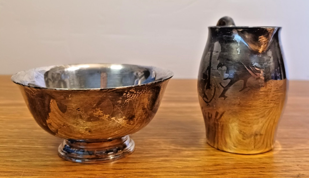 Reed & Barton Paul Revere #12 Miniature Pitcher & Basin Monogrammed W D