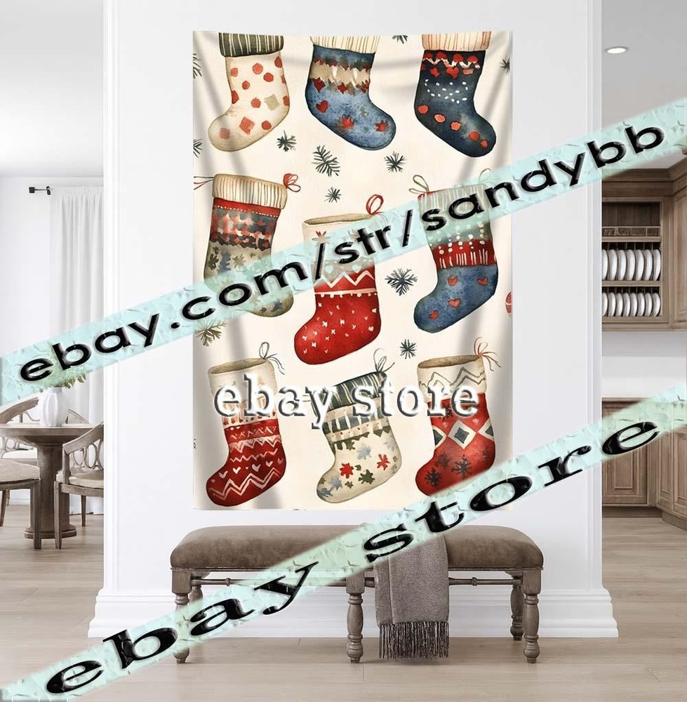 Stockings Pattern tapestry fun stocking design 39X59 in