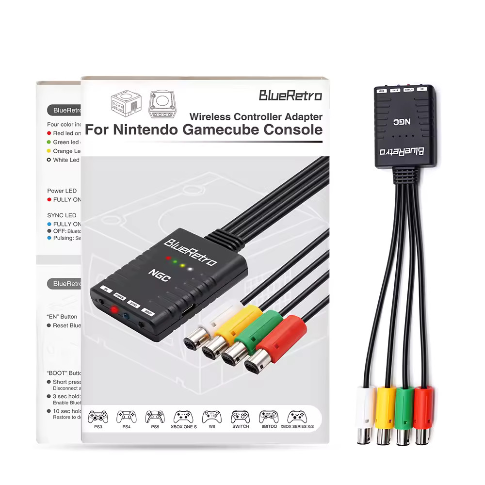 BlueRetro 4 Player Wireless Controller Adapter for GameCube New PS5/Xbox/Switch
