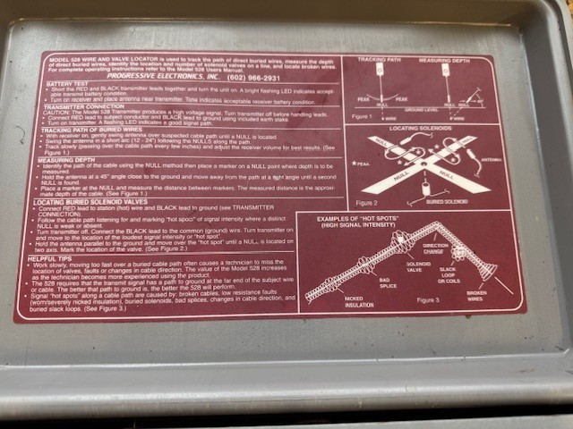 Progressive Electronics Model 528 Underground Wire & Valve Locator