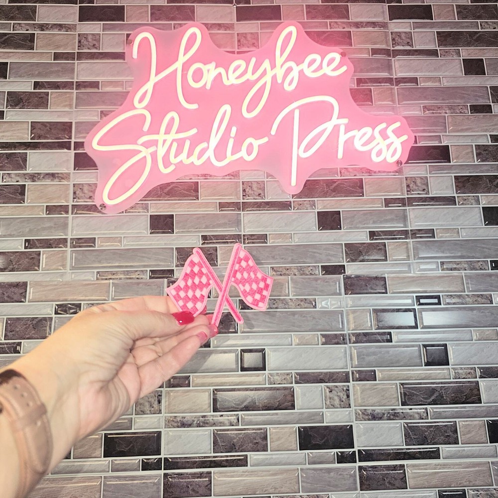 Pink Racing Flags - Embroidered Patch