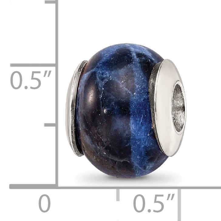 Silver Reflections Sodalite Stone Bead QRS1733