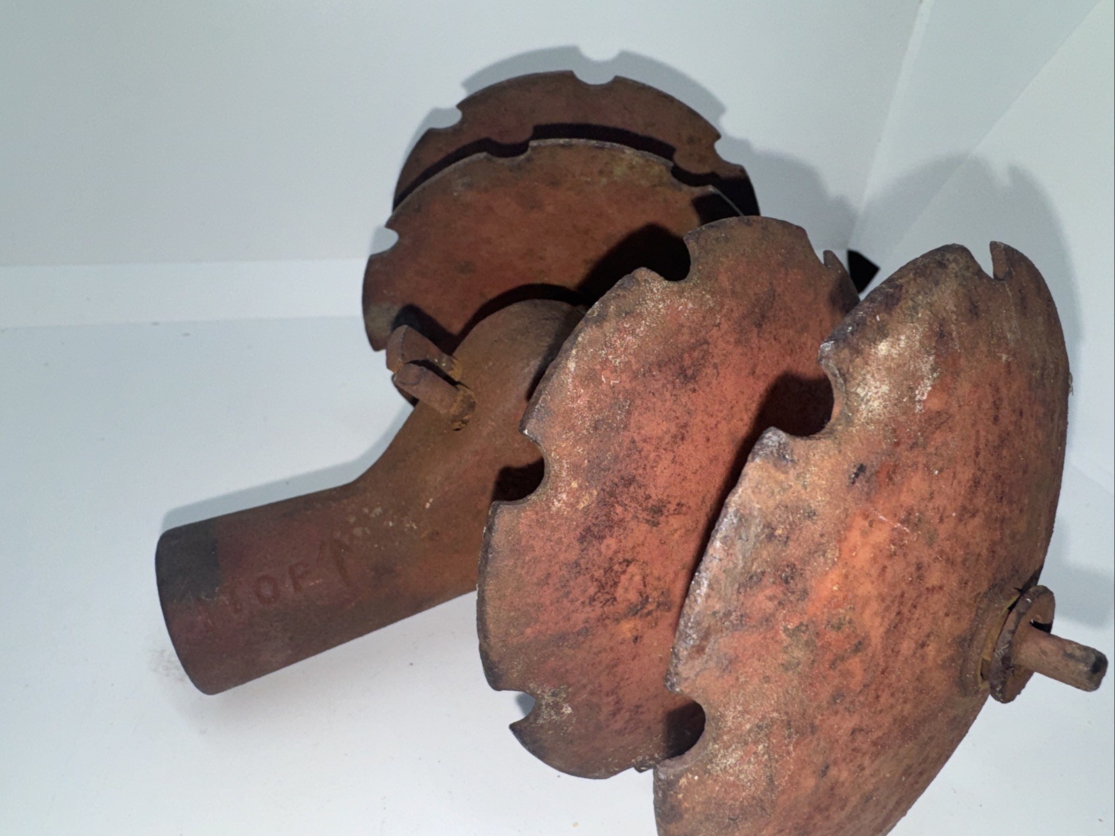 Vintage Cast Iron 4-Disc Garden Harrow Cultivator Attachment - Rustic Farm Tool