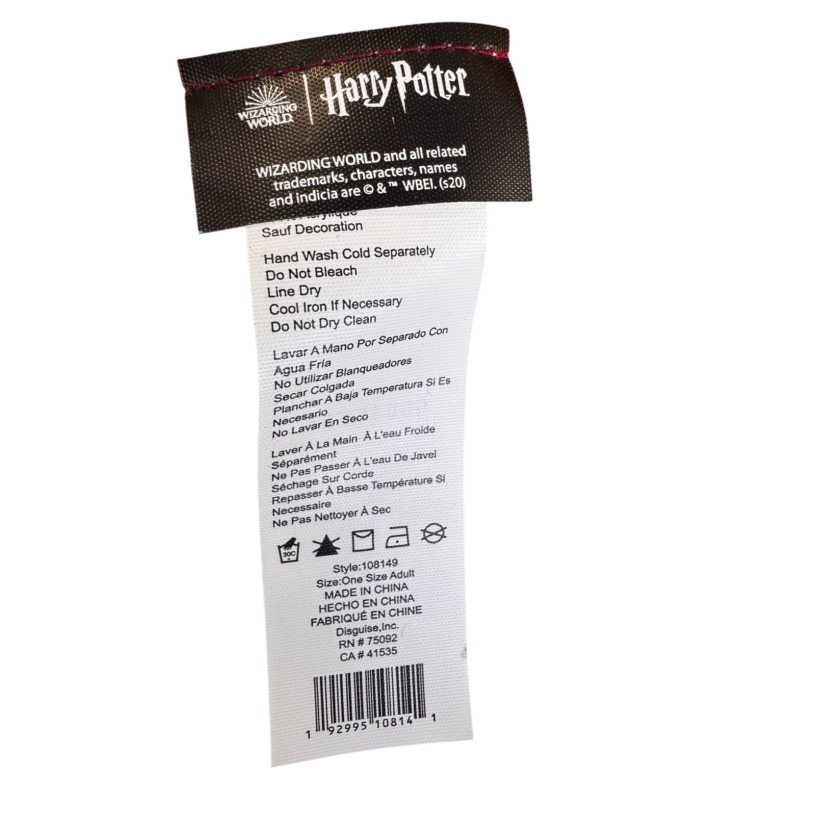 Harry Potter Gryffindor Scarf Wizarding World Disguise