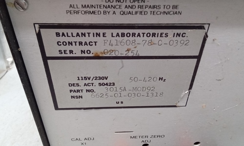 Ballantine AC voltmeter 3015A Untested power's up. 115 / 230V AC