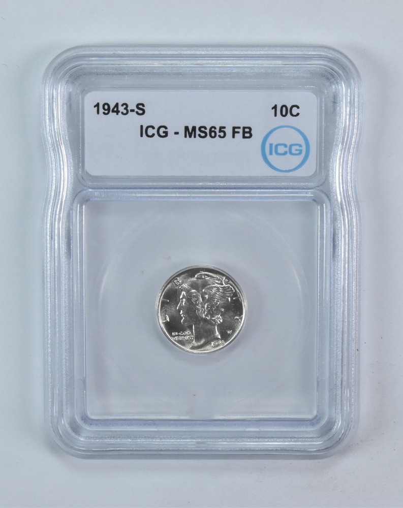 1943-S Mercury Dime MS65 FB ICG