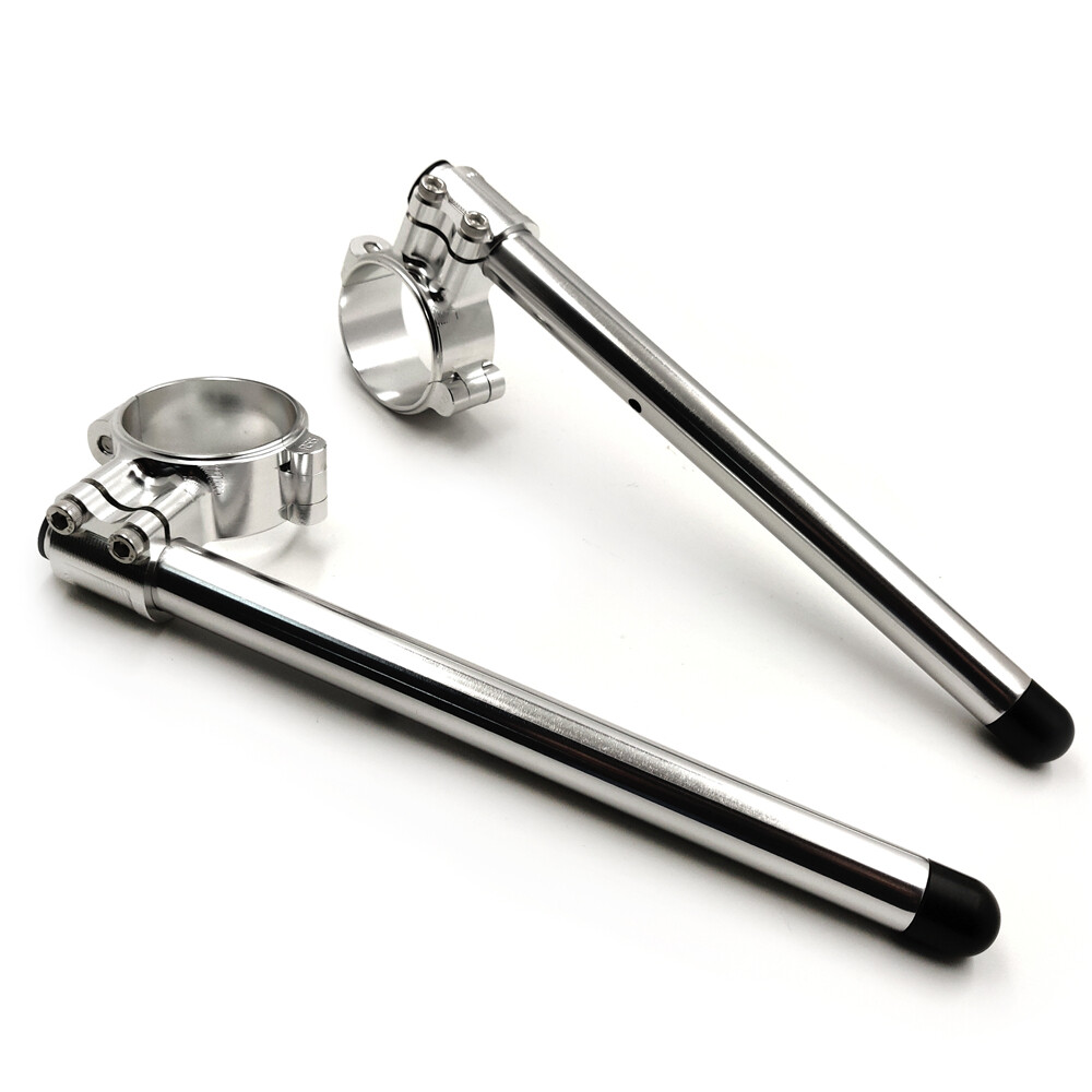 HTTMT- Silver CNC 55mm Clip-ons Handlebar Riser Handle Bar Compatible with Honda
