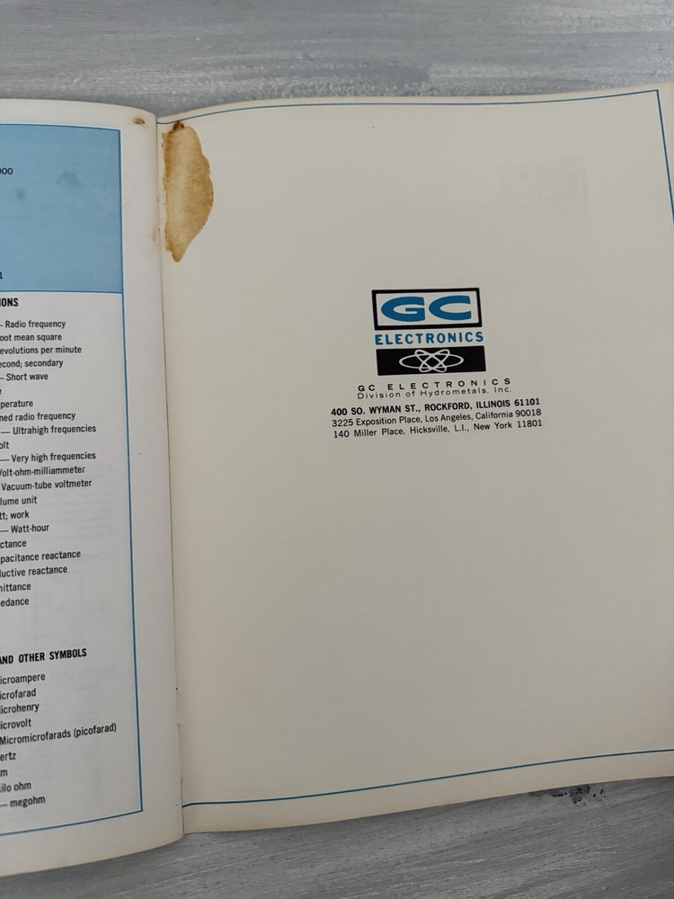 Alectro Handbook Guide Book Catalog Parts Electronics