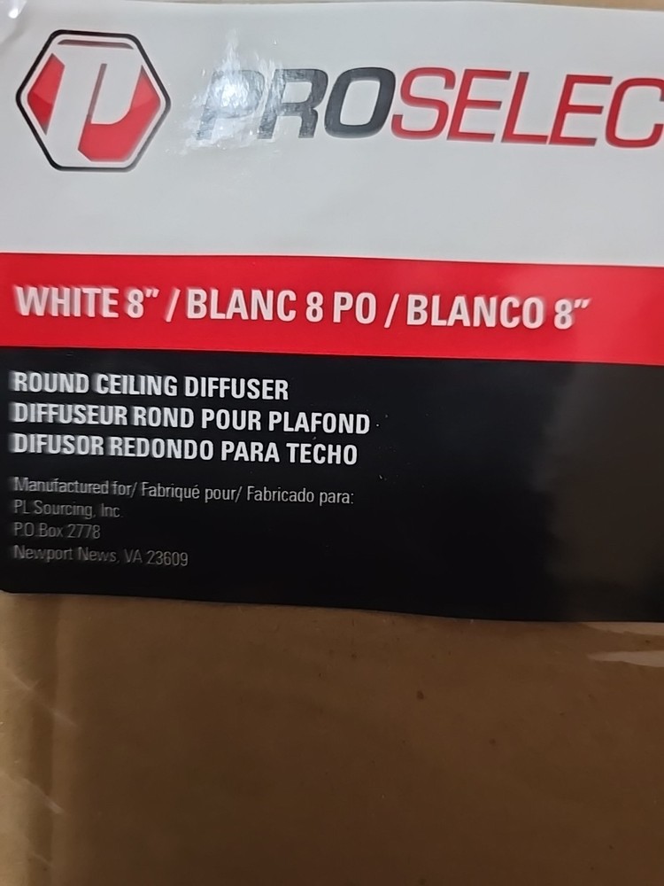 8" Round White Ceiling Diffuser With Hardware, 360 Air Flow Free US Shipping