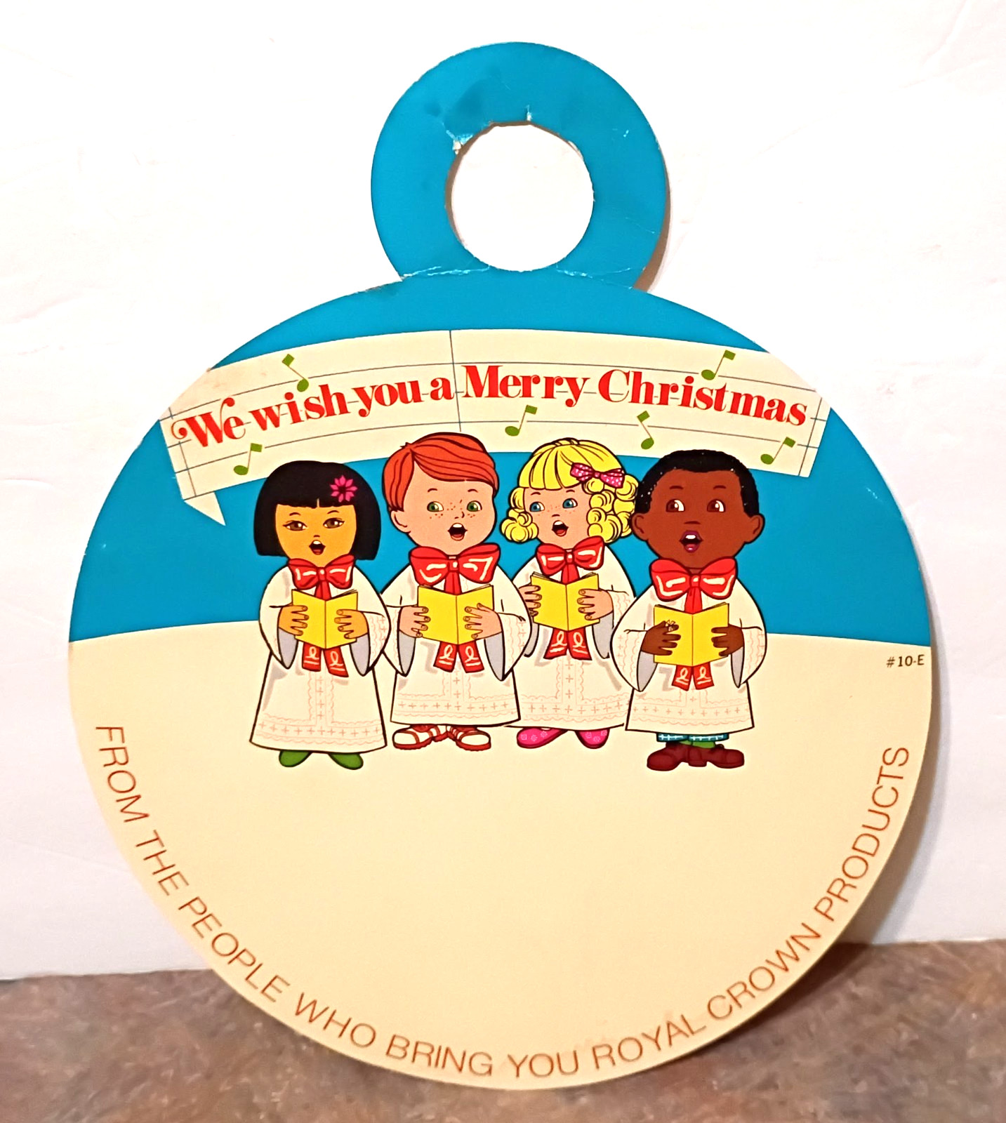 RARE 1960s? ROYAL CROWN COLA "MERRY CHRISTMAS" BOTTLE HANGER/TOPPER