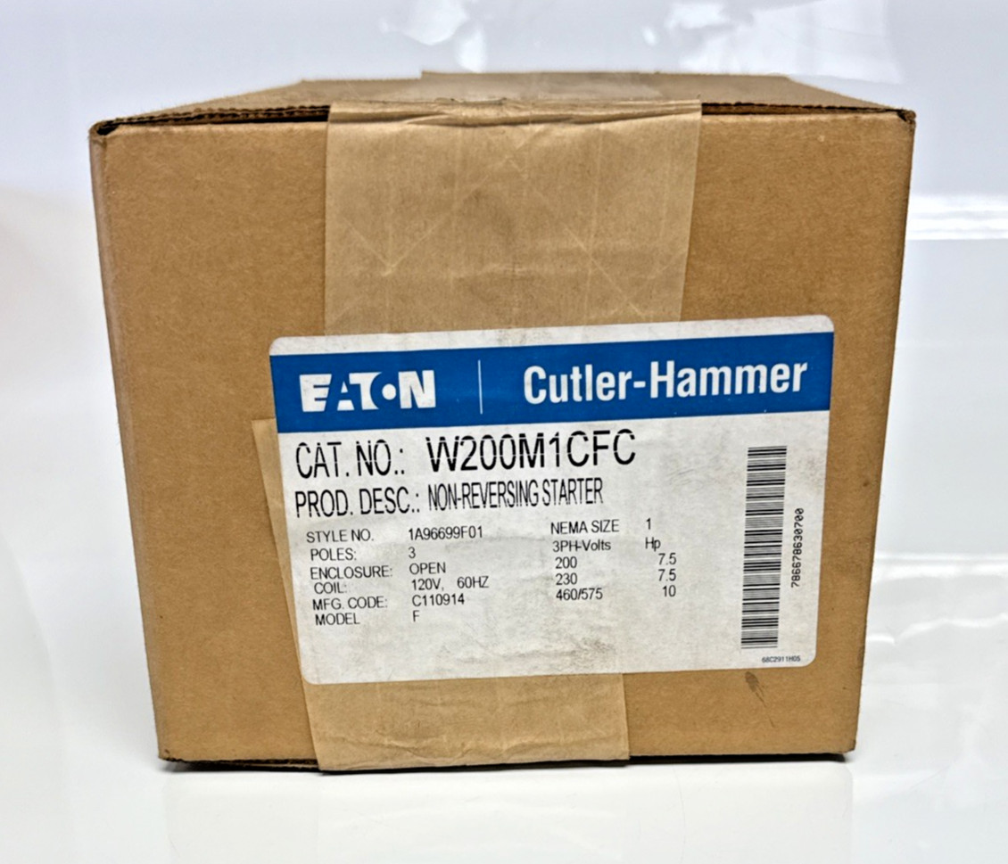 Eaton Cutler-Hammer W200M1CFC NEMA Size 1 Starter 3P 120V Coil