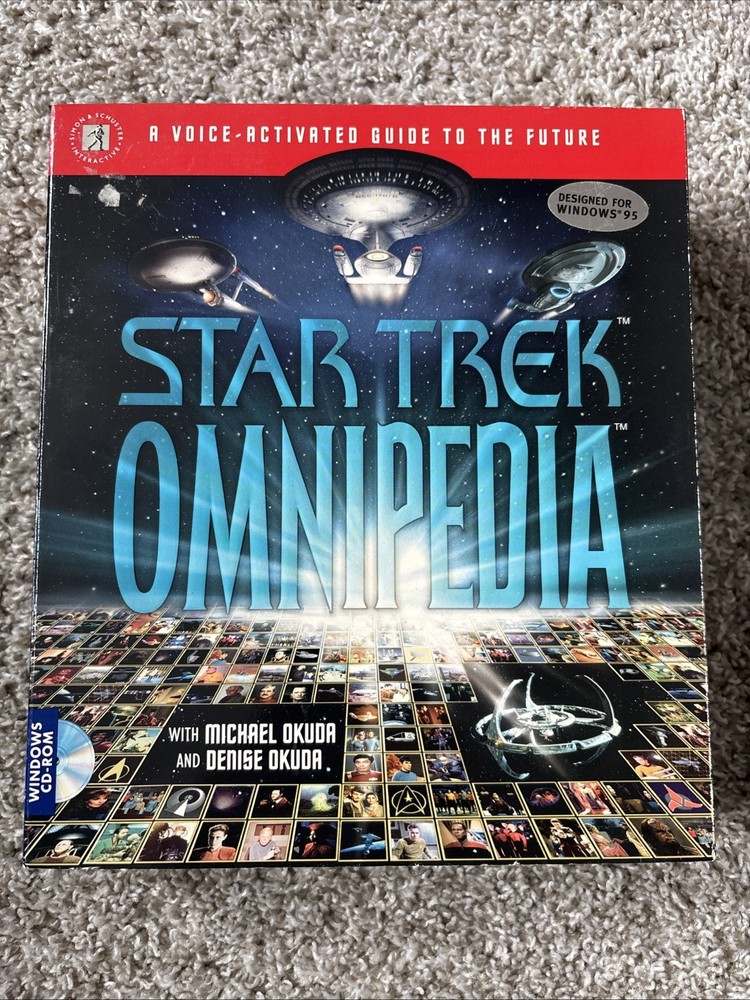 1995 Star Trek Omnipedia Computer Software CD-Rom Big Box PC Game Sealed Content