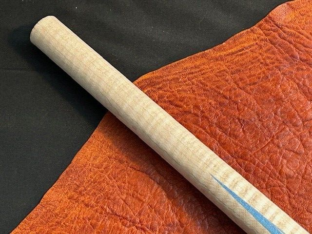 TNT Over Sized Full Splice Pool Cue Blank Stabilized Dyed Blue Maple into Maple