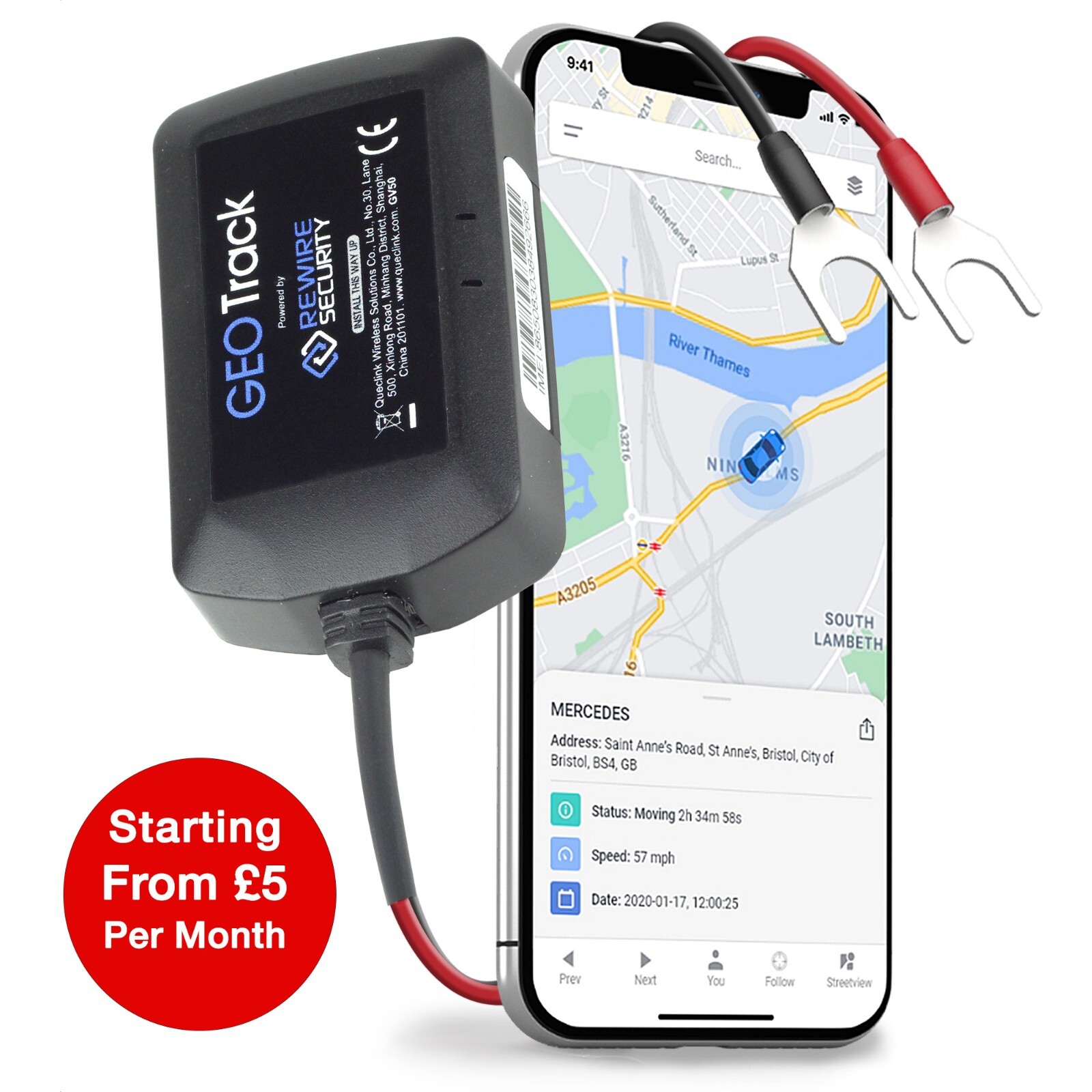 GeoTrack Real Time Fleet GPS Tracker Cars Vans Motorhomes Trucks Campers PAYG