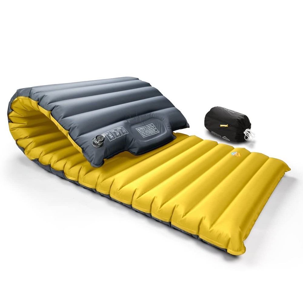 Extra Thickness Wide Plus Sleeping Pad with Built-in Pump Inflatable Mat