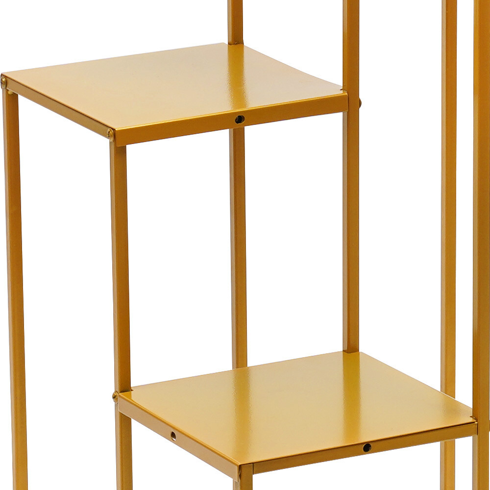Backdrop Stand Rectangular Frame Electroplated Gold For Wedding Party 4 Layer