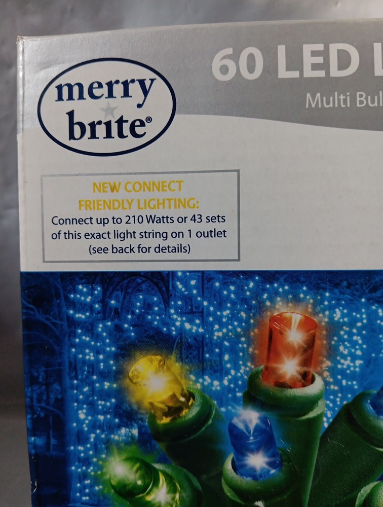 Merry Brite 60 LED Lights, Total Length 16.5 Ft (5.02m)