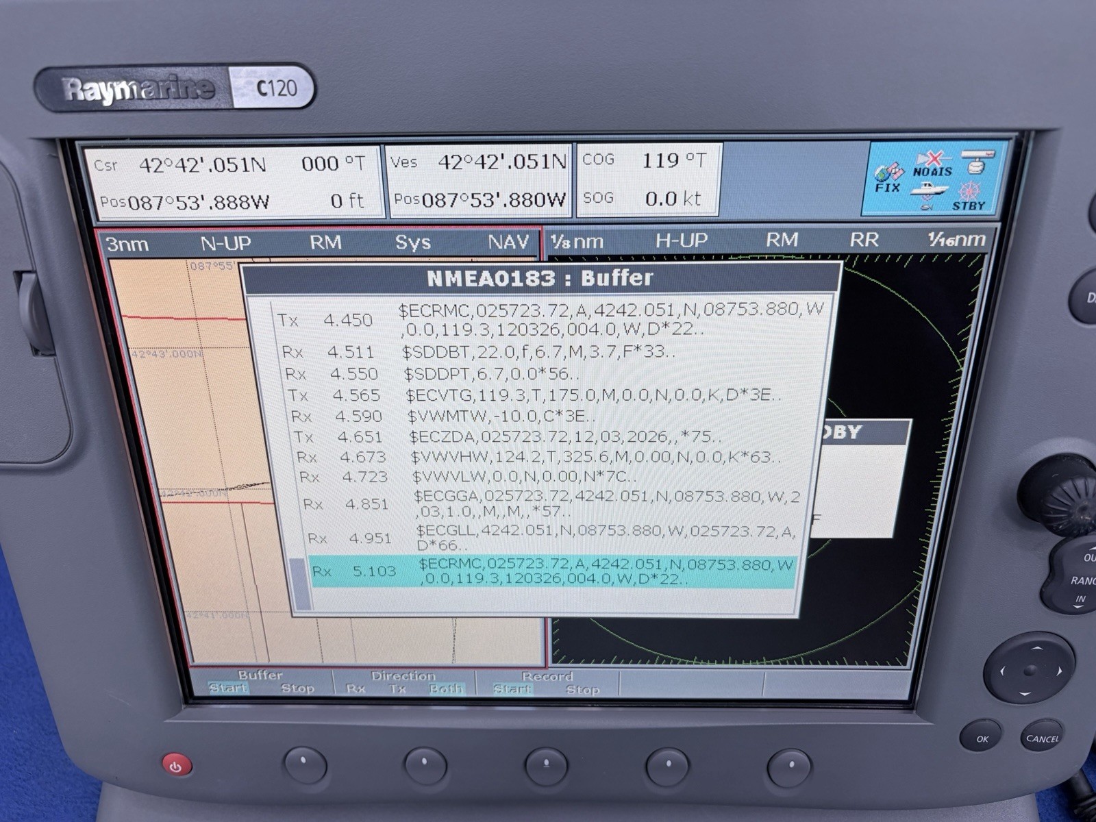 Raymarine C120 Classic GPS Chartplotter Multifunction Display- Tested & Warranty