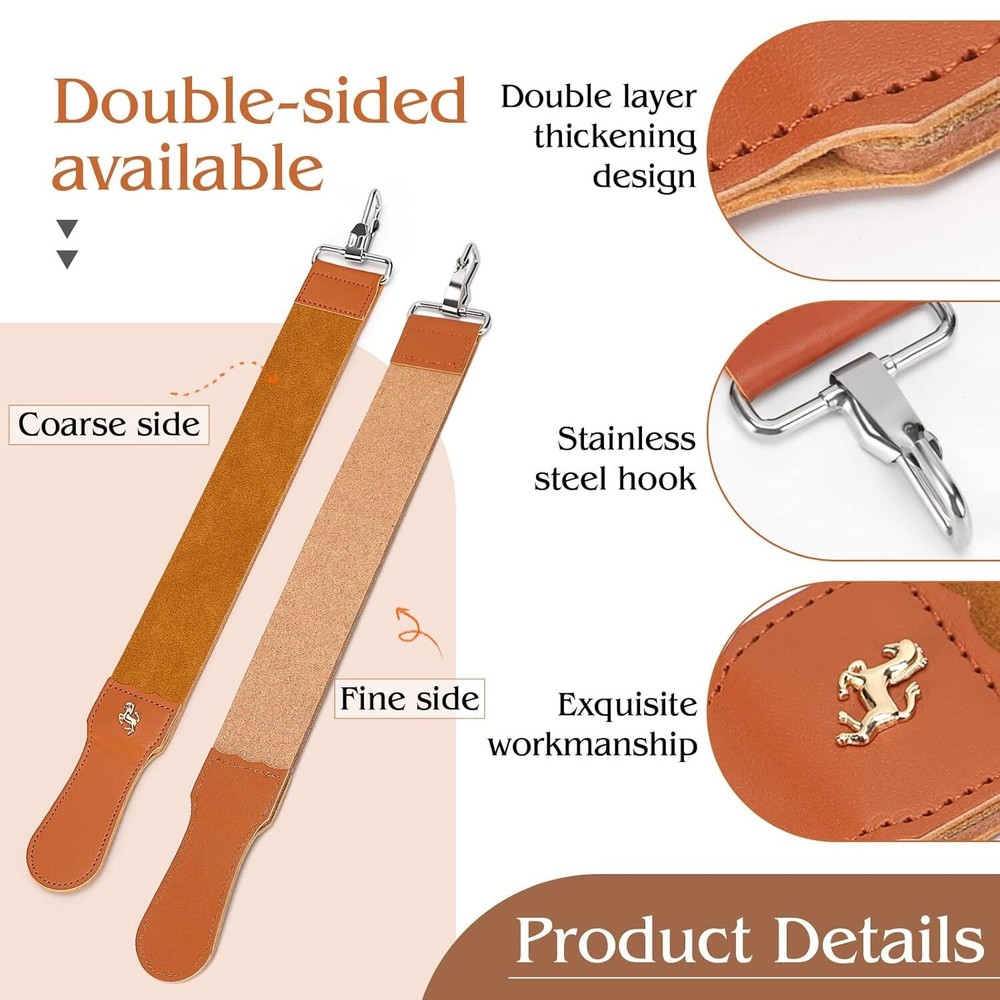 Versatile Leather Sharpening Strap - 45*5cm Strop for Razors and Knives