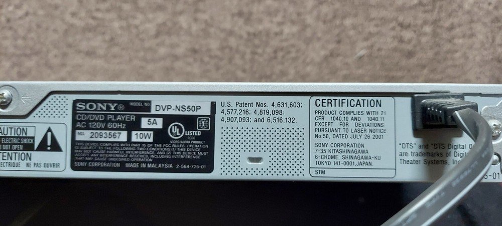 SONY CD/DVD PLAYER ACP-NSSOP SILVER