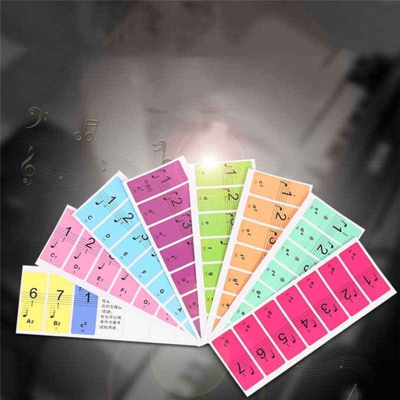 1Set 88-Key Electronic Keyboard Piano Learning Key Beginner Note Sticker Labels-